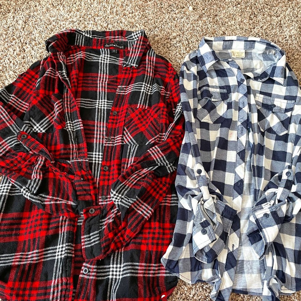 Junior Girl Fall Flannels Style Tops -Med Blessed Be The Gift Closet